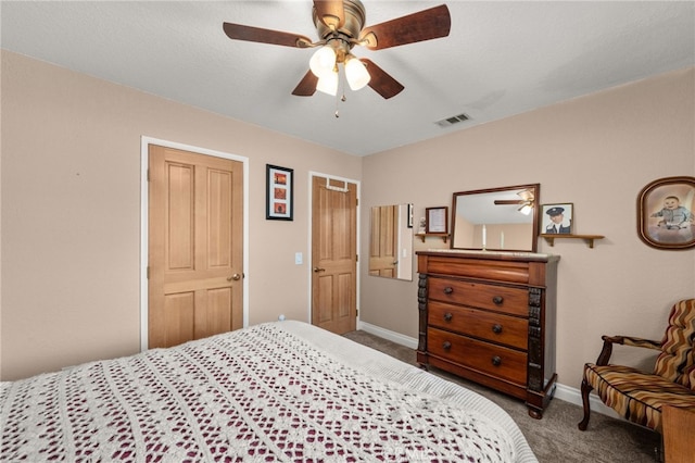36608 Oak Ridge Dr, Yucaipa, CA 92399 - bedroom featuring carpet flooring, baseboards, and a ceiling fan