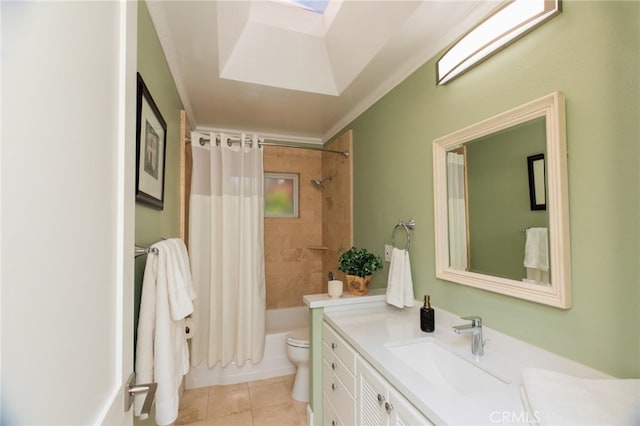 1624 Malden St, San Diego, CA 92109 - bathroom featuring vanity, toilet, tile patterned floors, and shower / tub combo