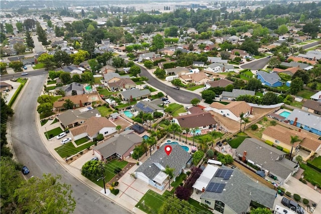 aerial view featuring a residential view