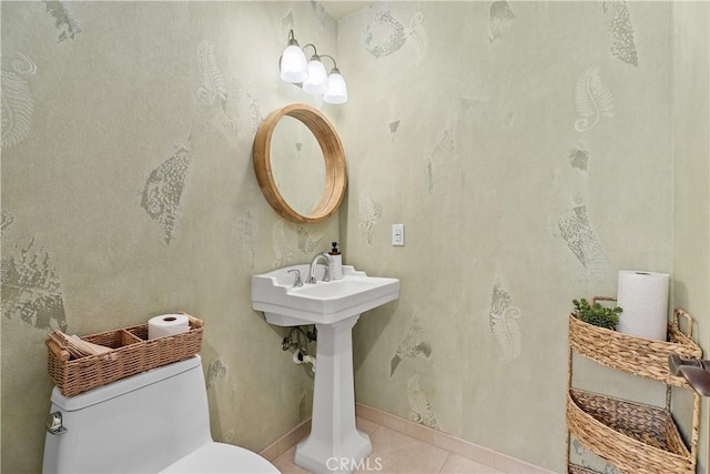 35451 Camino Capistrano, Dana Point, CA 92624 - bathroom with toilet and tile patterned floors