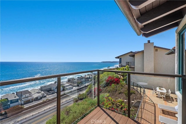 balcony with a water view