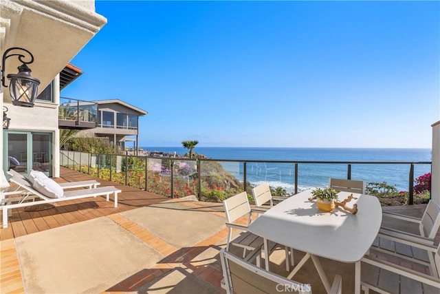 35451 Camino Capistrano, Dana Point, CA 92624 - patio / terrace with a water view and outdoor dining area