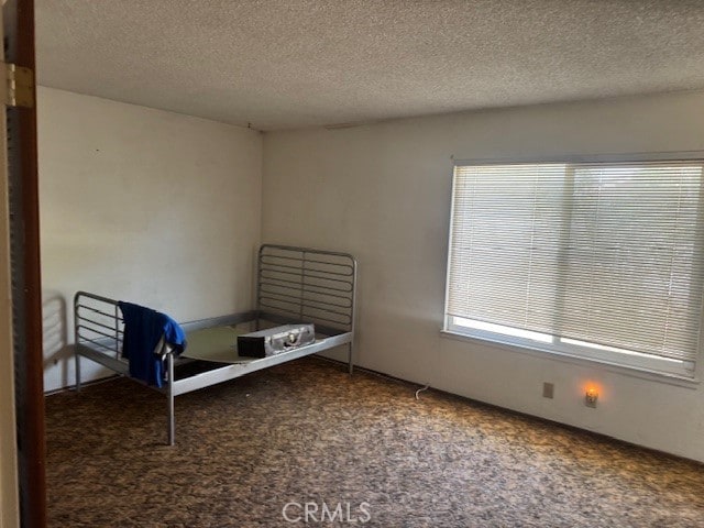 14122 Pawnee Rd, Apple Valley, CA 92307 - bedroom featuring a textured ceiling and carpet flooring