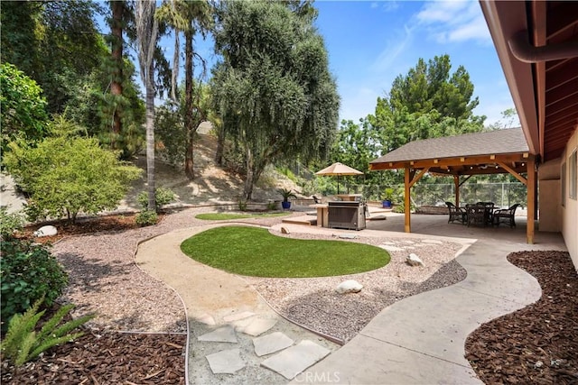 11300 Dulcet Ave, Porter Ranch, CA 91326 - view of yard with a patio, a gazebo, and outdoor dining area