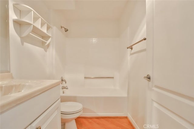 7100 La Tijera Blvd Unit B202, Los Angeles, CA 90045 - full bathroom featuring toilet, vanity, shower / washtub combination, and wood finished floors