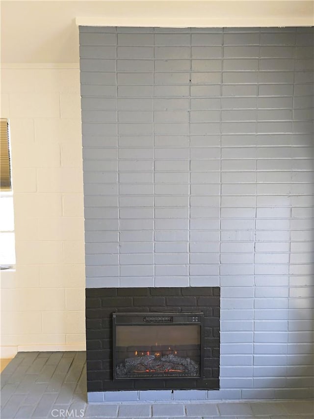 details with a fireplace