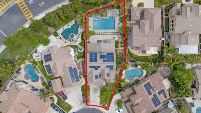 aerial view featuring a residential view