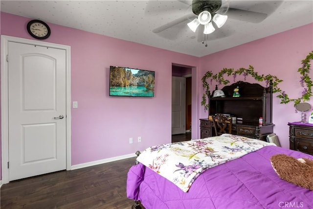 36696 Pavic Ct, Lake Elsinore, CA 92532 - bedroom featuring dark wood finished floors and ceiling fan