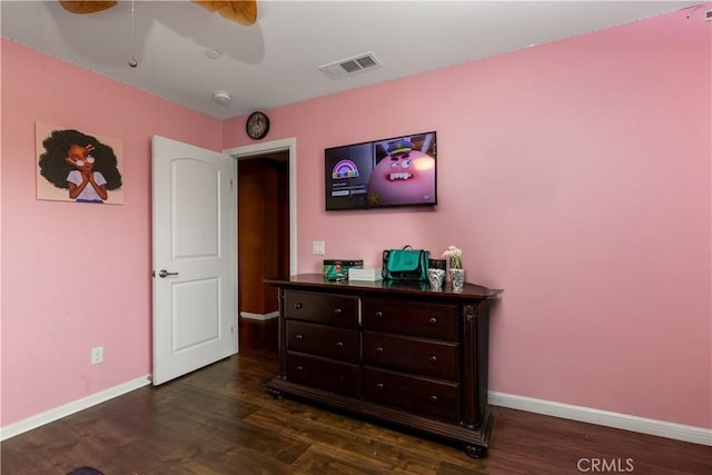 36696 Pavic Ct, Lake Elsinore, CA 92532 - bedroom featuring dark wood-style flooring and ceiling fan