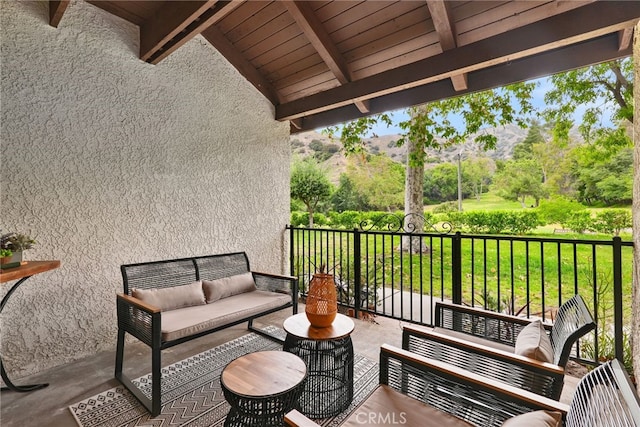 view of patio featuring an outdoor living space
