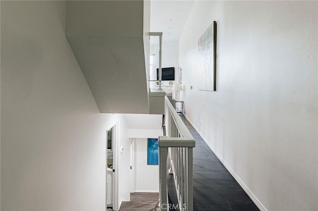 stairway with baseboards