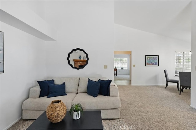 624 Rensselaer Ct, Merced, CA 95348 - carpeted living area with high vaulted ceiling