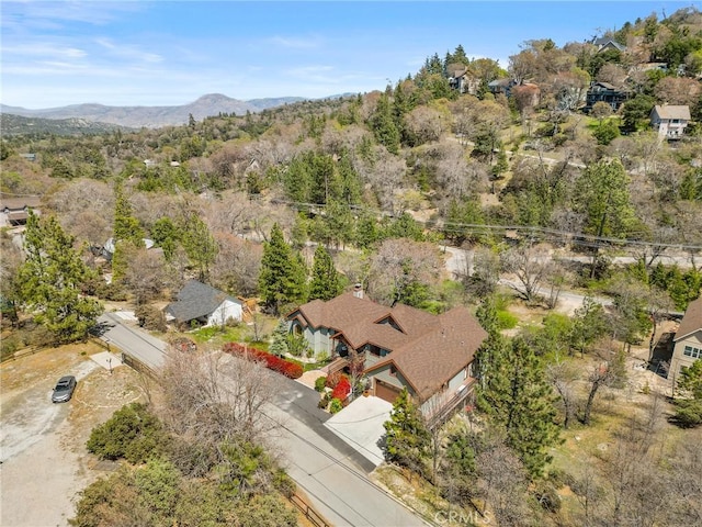 1405 Rock Ridge Dr, Lake Arrowhead, CA 92352 - birds eye view of property featuring a mountain view and a residential view