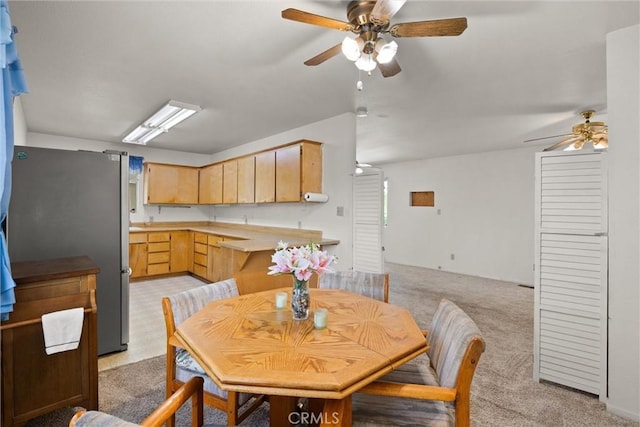 568 4th St, Willows, CA 95988 - dining space featuring light carpet and a ceiling fan
