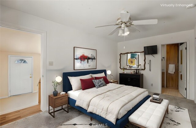 568 4th St, Willows, CA 95988 - bedroom featuring light wood-style floors and ceiling fan