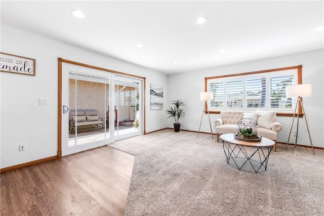 12172 Manley St, Garden Grove, CA 92845 - sitting room with baseboards, healthy amount of natural light, recessed lighting, and wood finished floors