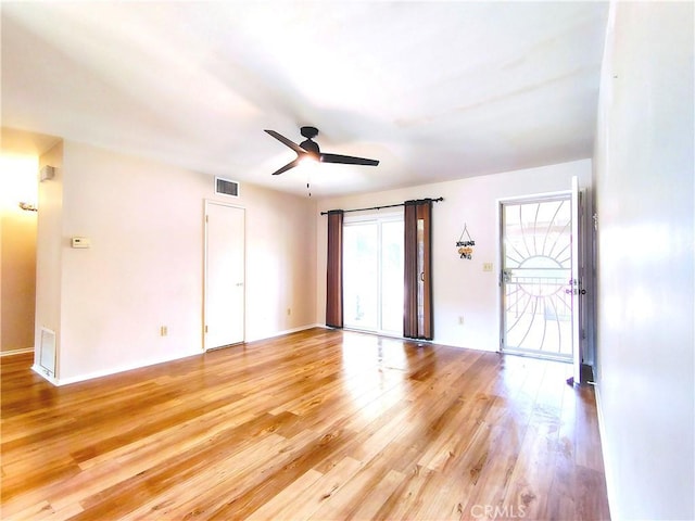 26373 Oak Highland Dr Unit E, Newhall, CA 91321 - empty room with ceiling fan and light wood-style floors