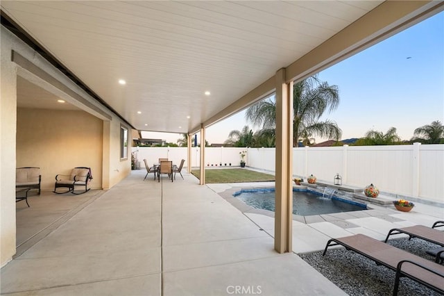 22811 Rolling Brook Ln, Wildomar, CA 92595 - view of swimming pool with a patio area, a fenced backyard, and outdoor dining space