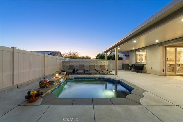 22811 Rolling Brook Ln, Wildomar, CA 92595 - view of pool with a patio area, a fenced backyard, and central AC