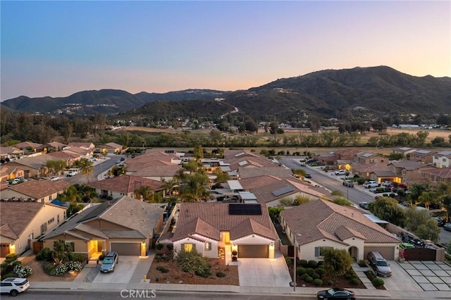 22811 Rolling Brook Ln, Wildomar, CA 92595 - aerial view at dusk of a residential view and a mountain view