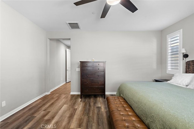 22811 Rolling Brook Ln, Wildomar, CA 92595 - bedroom featuring wood finished floors, baseboards, and ceiling fan
