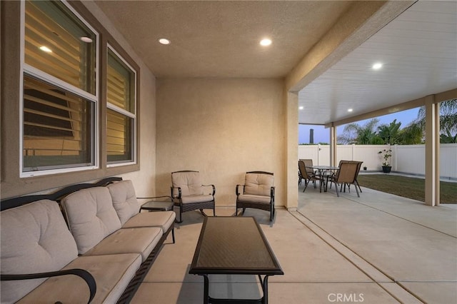22811 Rolling Brook Ln, Wildomar, CA 92595 - fenced backyard with an outdoor living space, outdoor dining area, and a patio area
