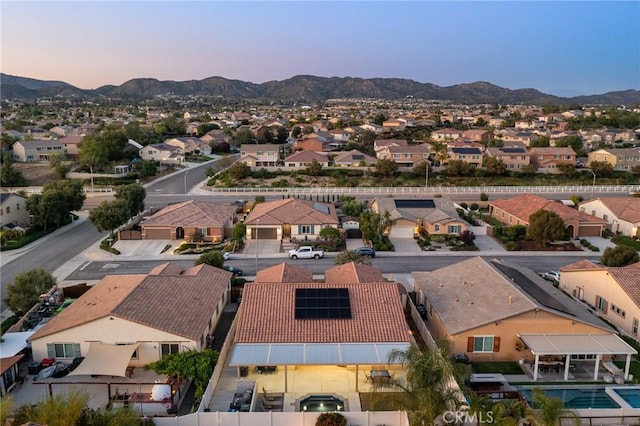 22811 Rolling Brook Ln, Wildomar, CA 92595 - aerial view at dusk of a residential view and a mountain view