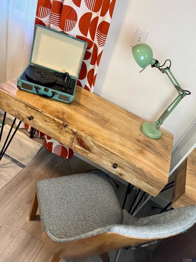 office area featuring wood finished floors