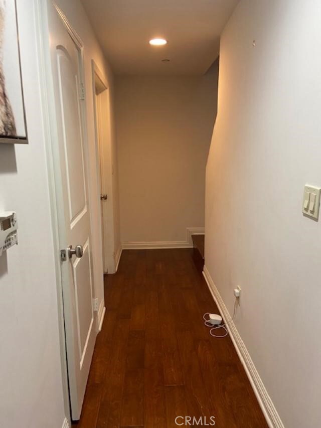 14535 Margate St Unit 12, Sherman Oaks, CA 91411 - corridor featuring wood finished floors, baseboards, and recessed lighting