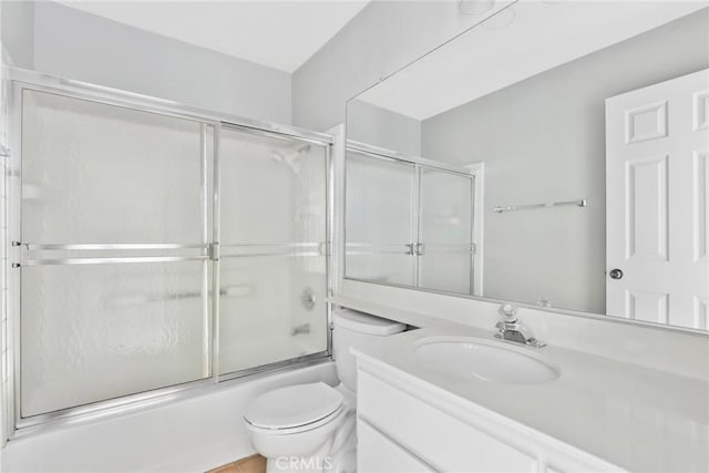1092 Amberton Ln, Newbury Park, CA 91320 - full bathroom featuring toilet, vanity, and shower / bath combination with glass door
