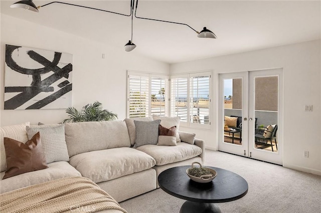 1429 Manhattan Ave, Hermosa Beach, CA 90254 - living room featuring french doors and carpet