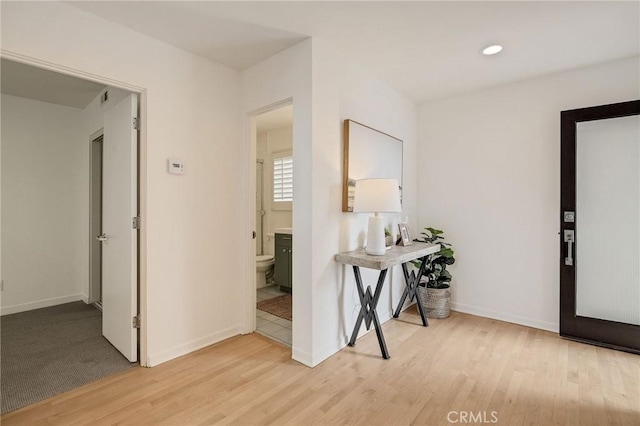 1429 Manhattan Ave, Hermosa Beach, CA 90254 - hall with baseboards, light wood finished floors, and recessed lighting