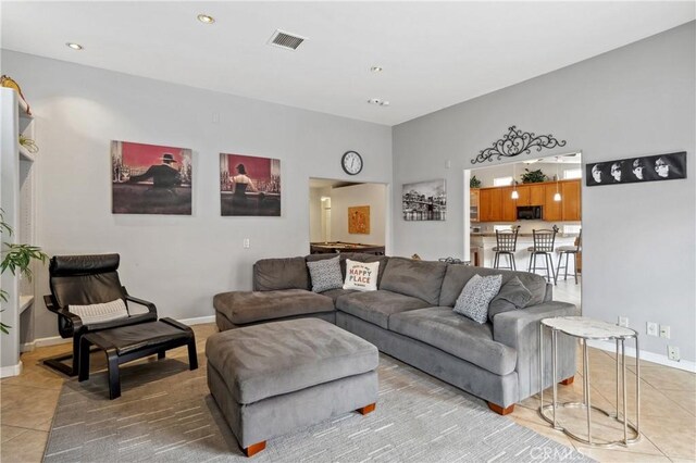 51565 Avenida Carranza Ln, Quinta, CA 92253 - living area featuring light tile patterned floors, baseboards, and recessed lighting