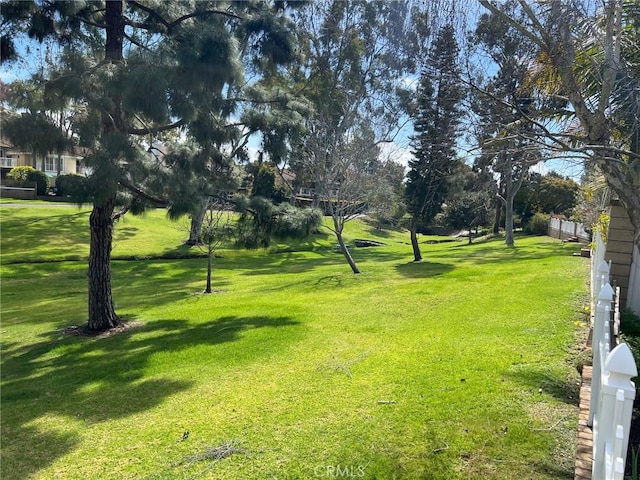 view of yard with fence