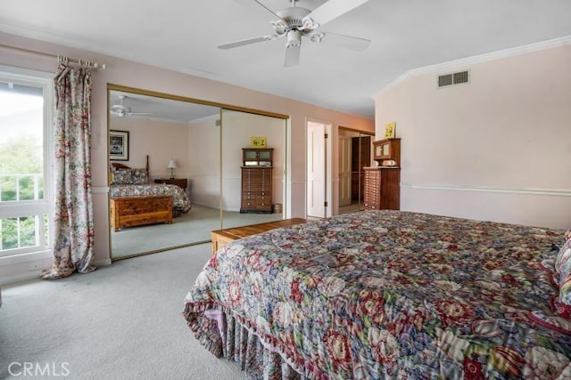 32182 Links Pointe, Laguna Niguel, CA 92677 - carpeted bedroom with crown molding and a ceiling fan