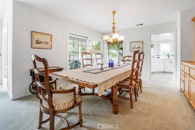 32182 Links Pointe, Laguna Niguel, CA 92677 - dining space with a chandelier and light colored carpet