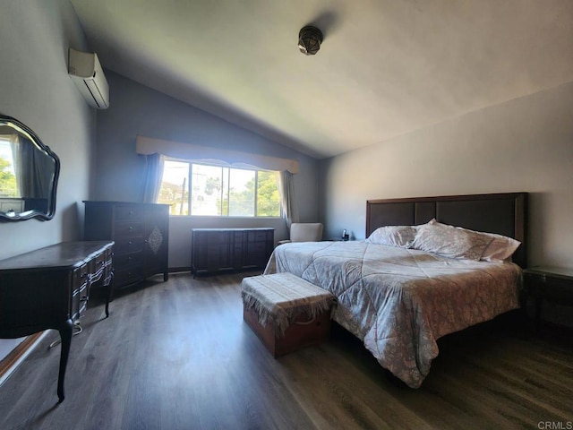 112 Barco, Ensenada Bc Mexico, CA 22870 - bedroom featuring lofted ceiling, an AC wall unit, and wood finished floors