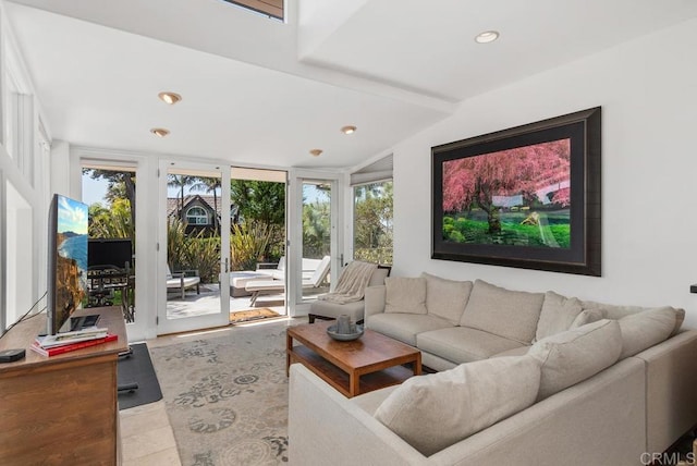 1407 Ocean, Del Mar, CA 92014 - tiled living area featuring recessed lighting and plenty of natural light