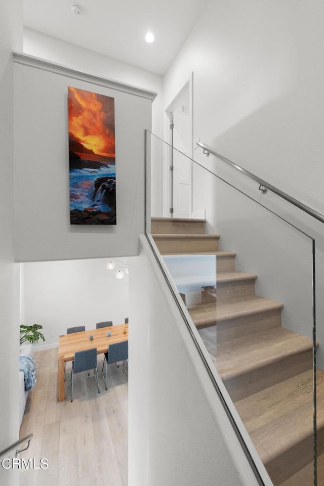 1323 Bayside Cir, Oxnard, CA 93035 - stairs featuring wood finished floors and recessed lighting