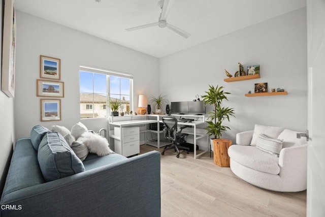 1323 Bayside Cir, Oxnard, CA 93035 - office space with light wood-style flooring and ceiling fan
