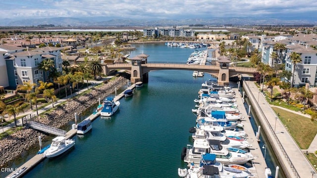 1323 Bayside Cir, Oxnard, CA 93035 - drone / aerial view of a notable bridge and a nearby body of water