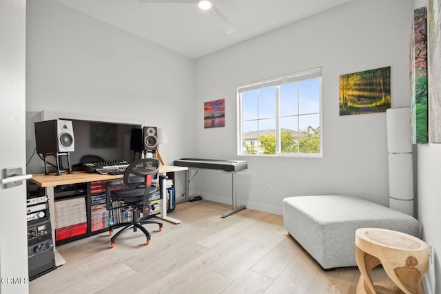 1323 Bayside Cir, Oxnard, CA 93035 - office with ceiling fan, wood finished floors, and baseboards