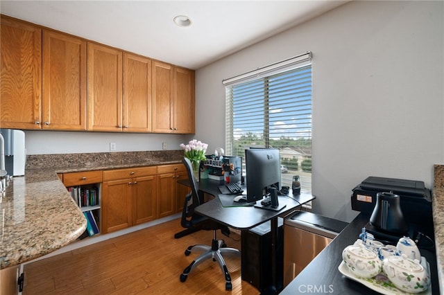 15796 Midwood Dr Unit 6, Granada Hills, CA 91344 - office area featuring light wood-type flooring and recessed lighting