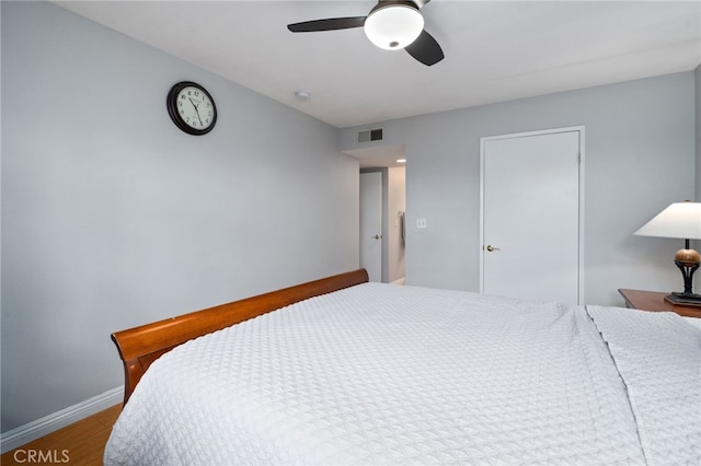 15796 Midwood Dr Unit 6, Granada Hills, CA 91344 - bedroom with baseboards, wood finished floors, and ceiling fan