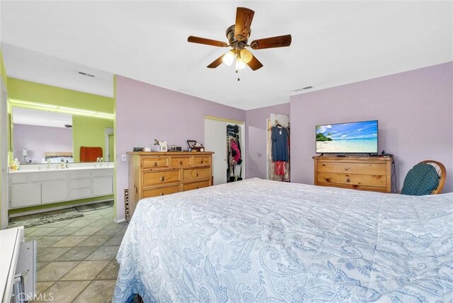 36 Westbrook Ln, Pomona, CA 91766 - bedroom featuring ensuite bathroom, a closet, a ceiling fan, and a spacious closet