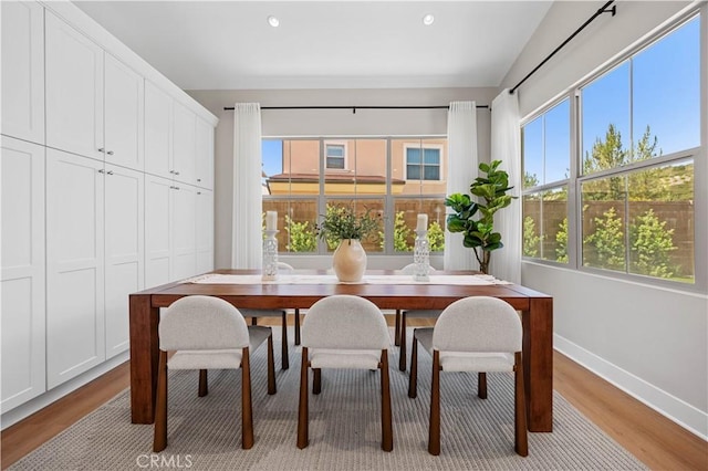 149 Fairgreen, Irvine, CA 92618 - dining space with light wood-style floors, baseboards, and recessed lighting
