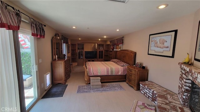 bedroom with recessed lighting