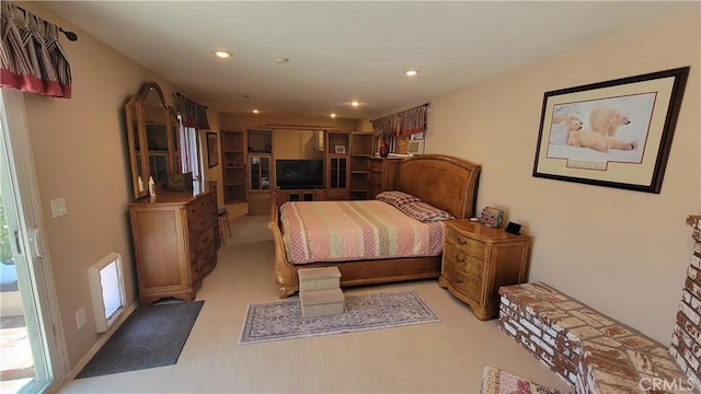 bedroom with recessed lighting