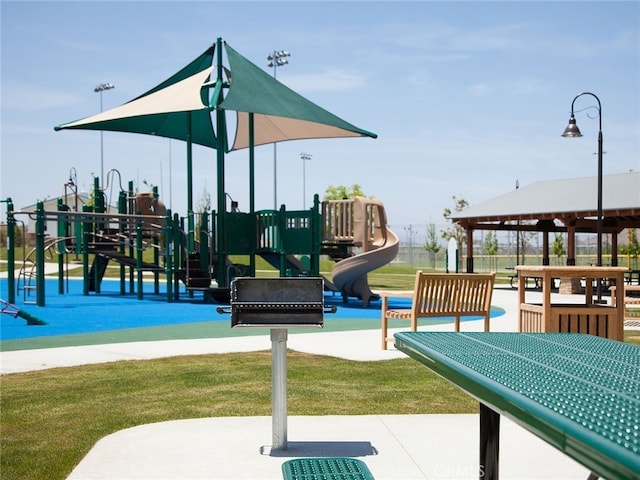 community playground featuring a gazebo