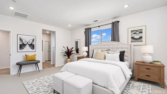 bedroom featuring baseboards and recessed lighting